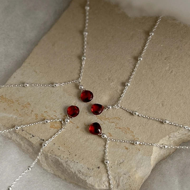 collana goccia - Granato